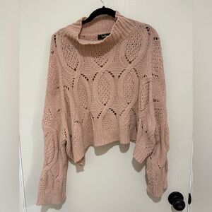 Lulu's Blush Cowl Neck Sweater